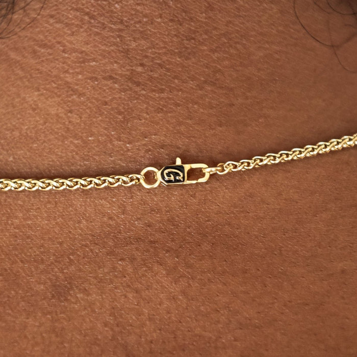 Palm Chain Necklace + Bracelet Bundle in Yellow Gold- 2mm