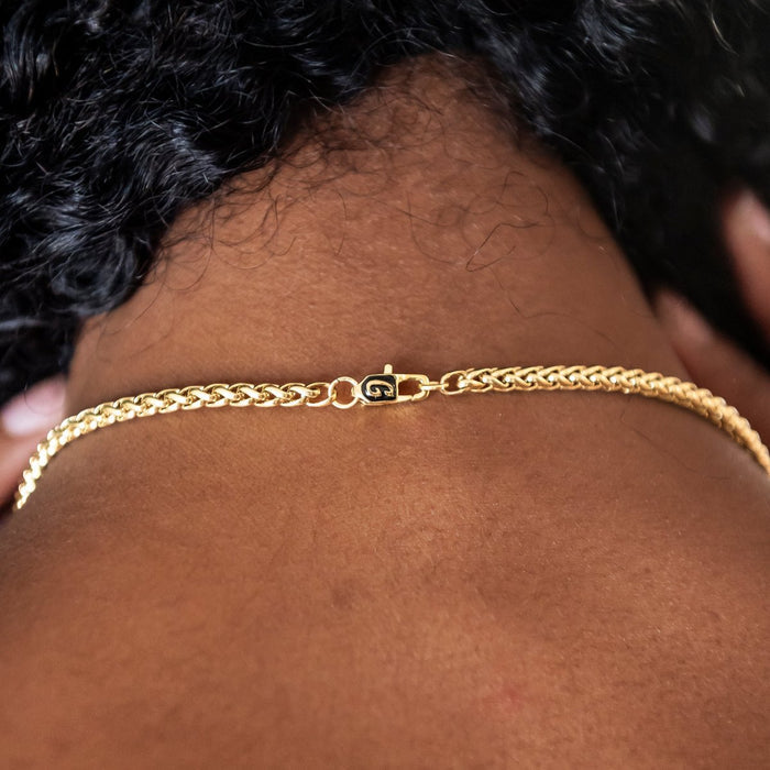 Palm Chain Necklace + Bracelet Bundle in Yellow Gold- 4mm