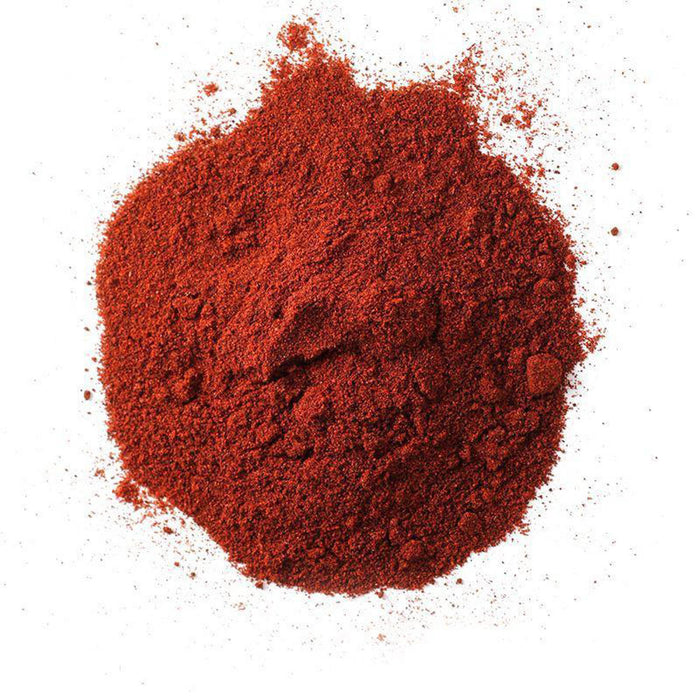 Closeup of an orange-red powder