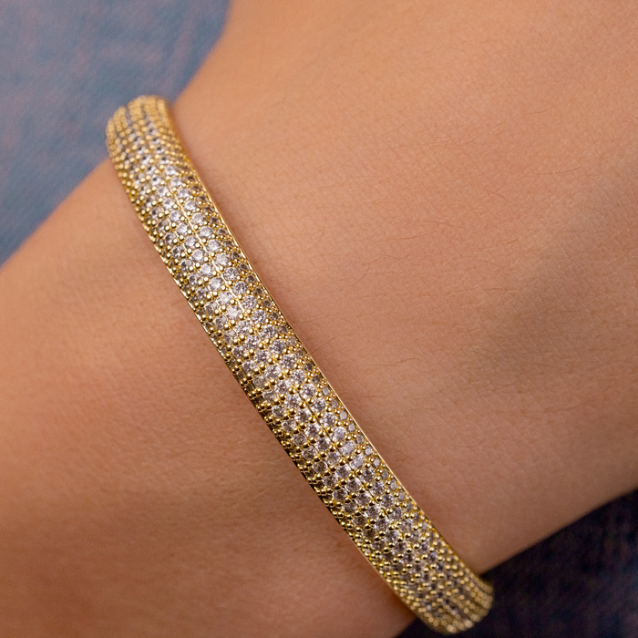 Pave Pointed Open Cuff Bracelet