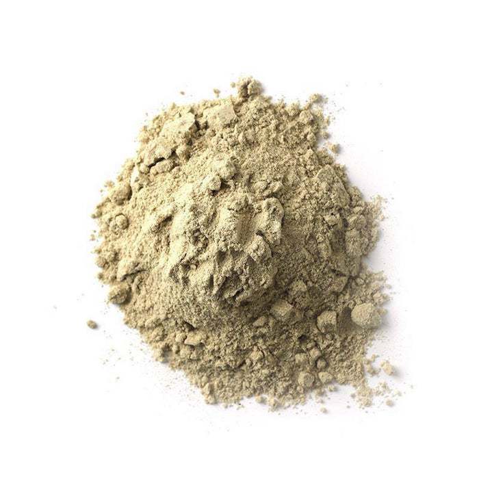 Closeup of an off white fine powder