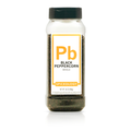 Spiceology black peppercorn bottle on a white background