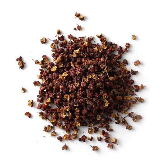 Closeup of dark red peppercorns