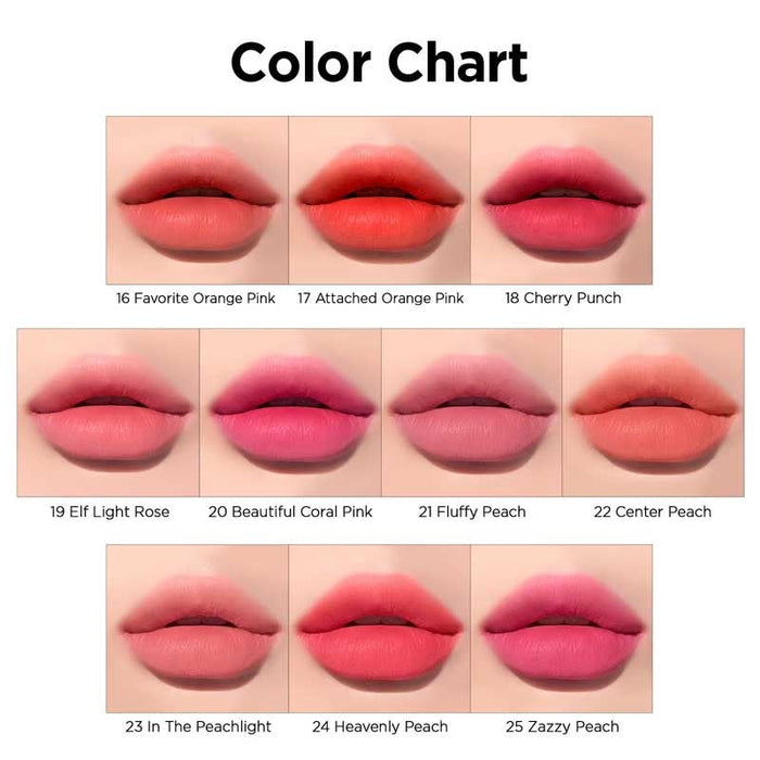 Peripera. Ink Airy Velvet Lip Tint 4g [#21 Fluffy Peach] | Lady Bonita | Korean beauty NZ