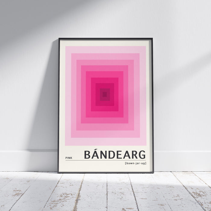 Pink Irish Print - Bándearg. Irish colour art