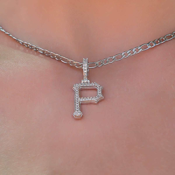 Pittsburgh Pirates Micro Pendant in White Gold - The GLD Shop
