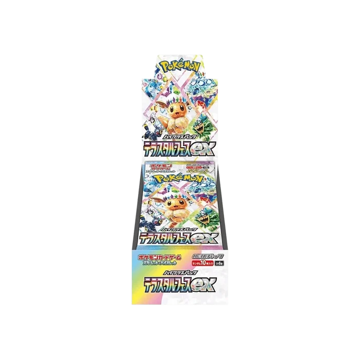 Pokémon TCG Terastal Festival ex Booster-Box mit Booster-Packs und Karten, von The Pokémon Company für das Sammelkartenspiel.