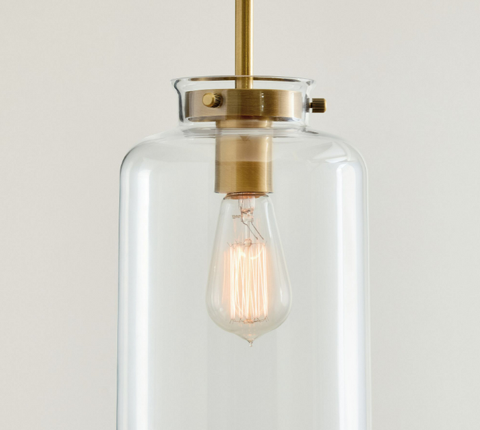 Pottery Barn Anderson Glass Cylinder Pendant