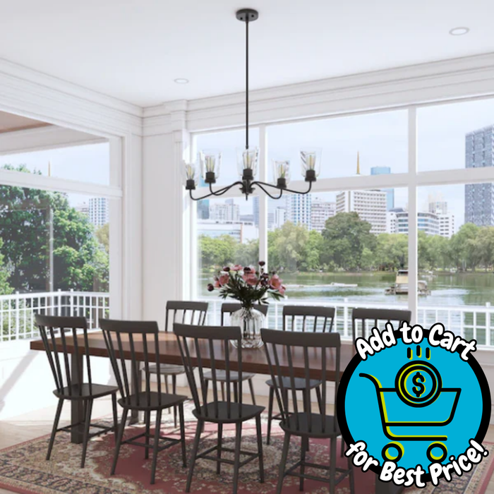 Project Source Traywick 6-LightTransitional LED Chandelier - Matte Black