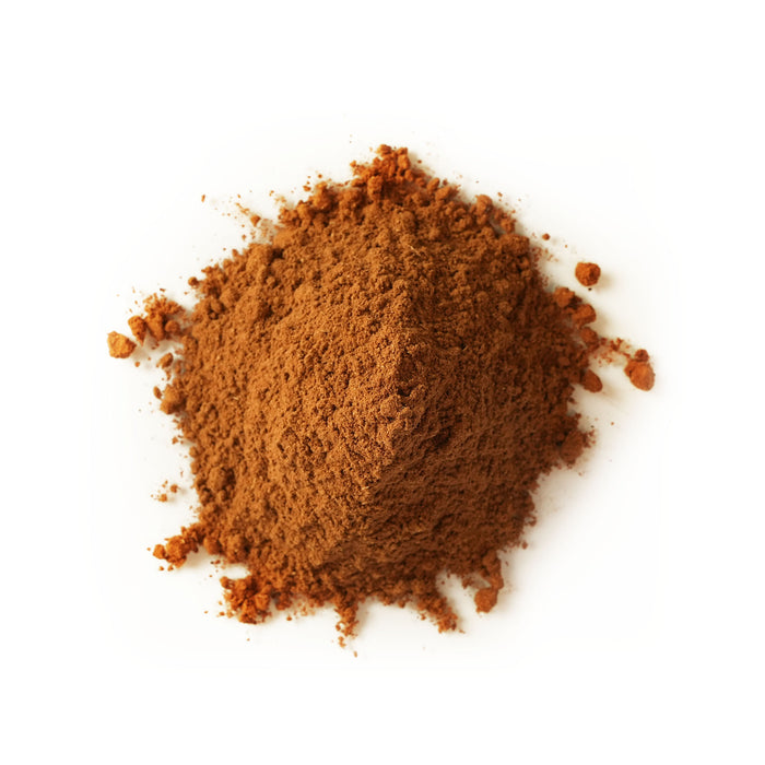 Closeup of dark orange powder