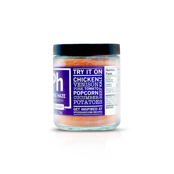 Side view of Spiceology purple haze vegetable seasoning