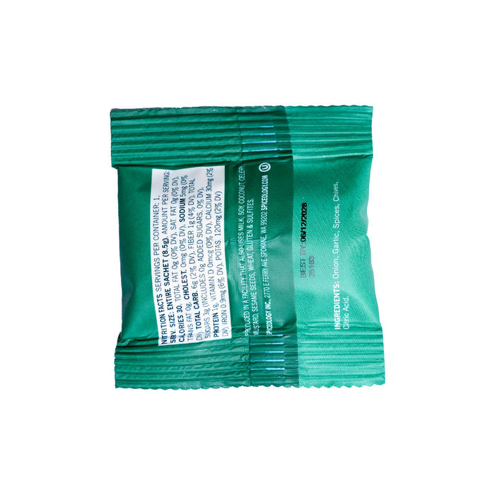 Back of green packet of Really Ranch with white text on a white background
