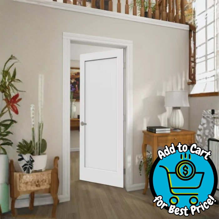 RELIABILT 28-in x 80-in Primed Solid Core 1-Panel Right Hand Prehung Interior Door