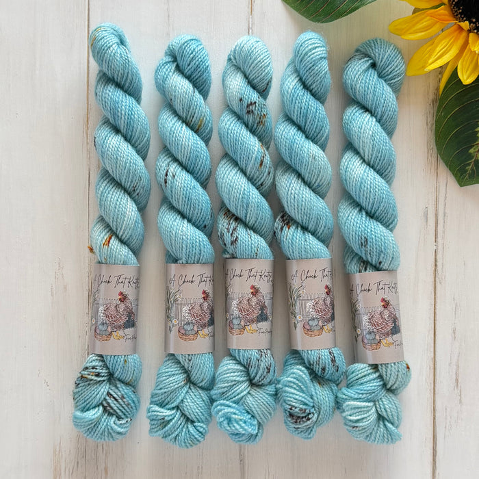 "Robin's Egg" Mini Sock Hand-dyed Yarn