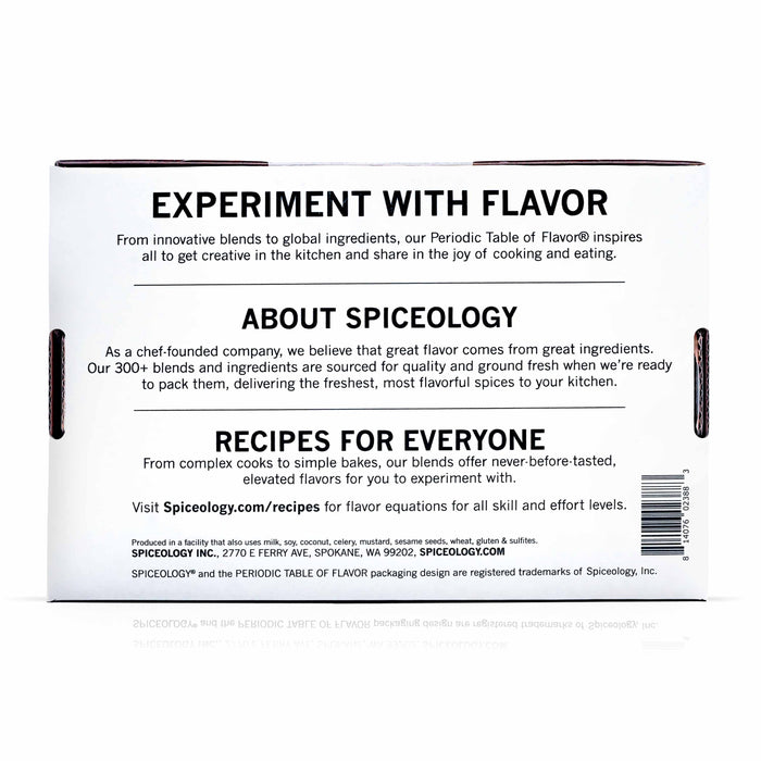 Back view of Spiceology Ultimate Rub Collection gift set box displaying on a white background