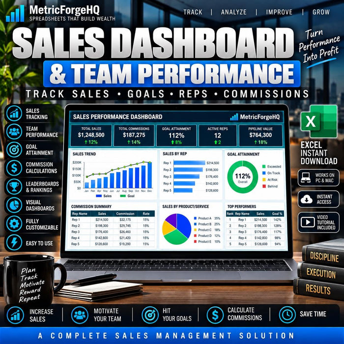 Sales Dashboard Excel Template - product preview 1