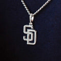 San Diego Padres Micro Pendant in White Gold - The GLD Shop