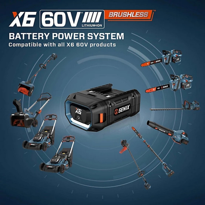 Senix 16 in. 60V Max Straight Shaft Cordless String Trimmer, Battery and Charger Included