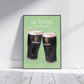 Sláinte Cheers Guinness Print: Irish Home Decor