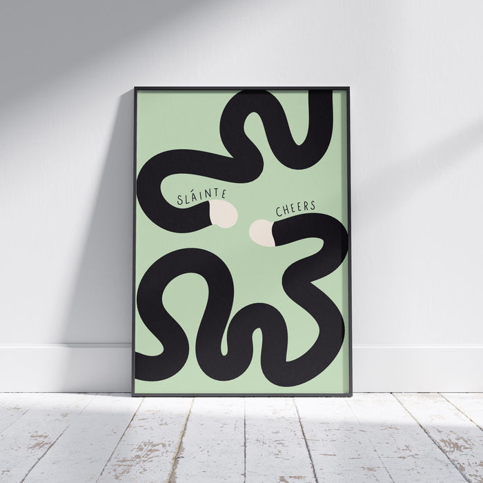 Sláinte Cheers Print: Irish Guinness Home Bar Wall Art