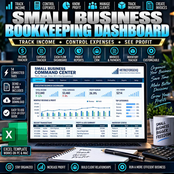 Small Business Bookkeeping Spreadsheet Excel - product preview 1