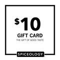 Spiceology $10 gift card with a white background