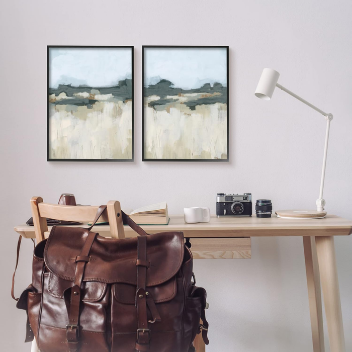 Stupell Industries 16x20 Brushed Abstract Badlands Scenery 2-Piece Set -Black Framed