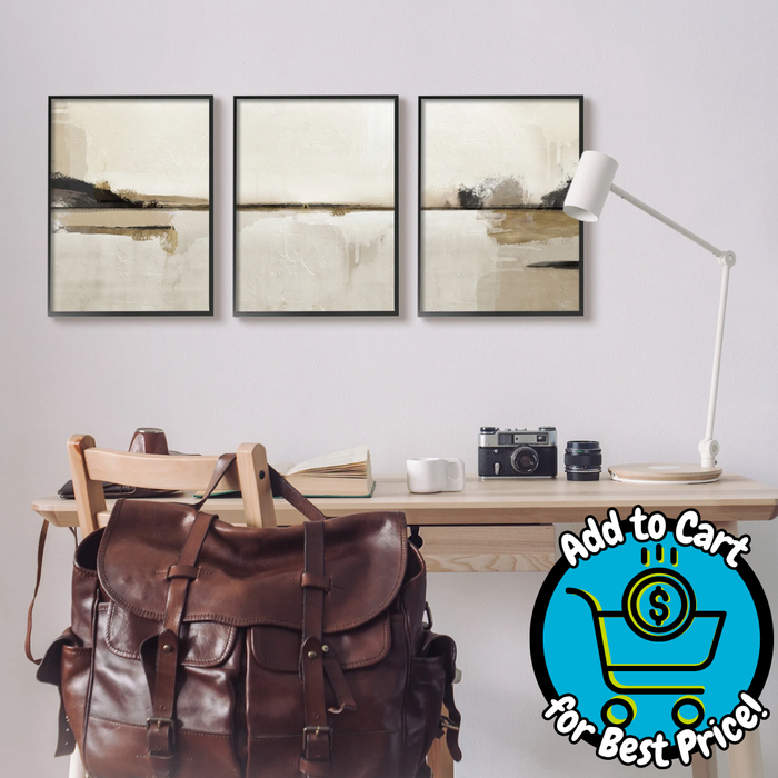Stupell Industries 16x20 Landscape Nature Painting Set of 3 -Black Framed