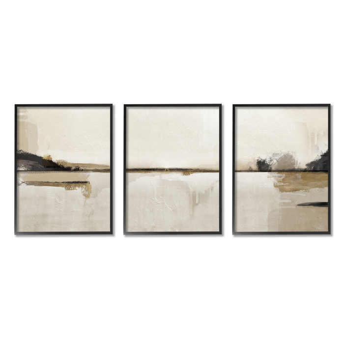 Stupell Industries 16x20 Landscape Nature Painting Set of 3 -Black Framed