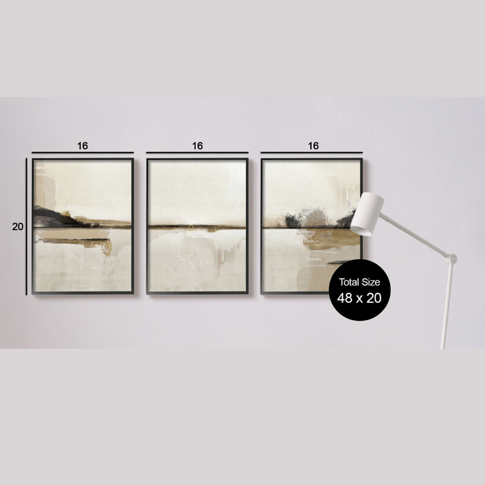 Stupell Industries 16x20 Landscape Nature Painting Set of 3 -Black Framed