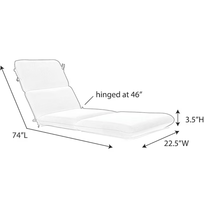 Sunbrella Chaise Cushion Sunbrella Fabric 74-in x 22.5-in Canvas Navy Patio chaise lounge chair cushion