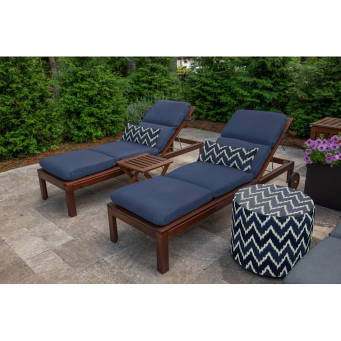 Sunbrella Chaise Cushion Sunbrella Fabric 74-in x 22.5-in Canvas Navy Patio chaise lounge chair cushion