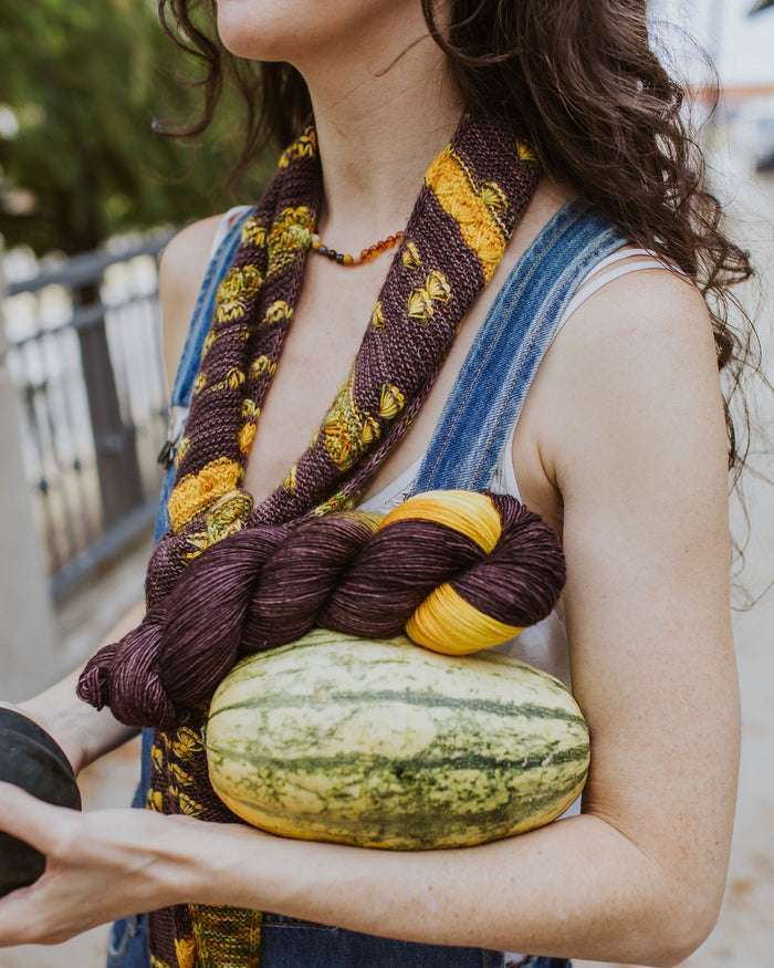 "Sunflower" Assigned Pooling Hand-Dyed Yarn – Garden Collection