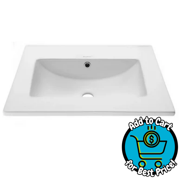 Swiss Madison 24" Rectangular Ceramic Vanity Top Sink with Single Faucet Hole