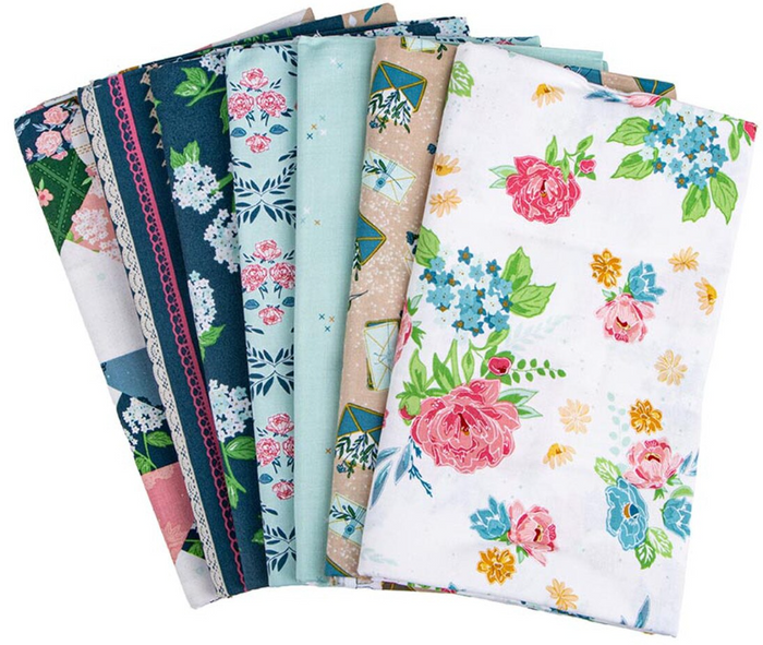 The Riley Blake Designs Correspondence 1 Yard Bundle Sand Dollar (7 pieces)