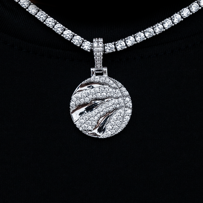 Toronto Raptors Official NBA Micro Logo Pendant in White Gold