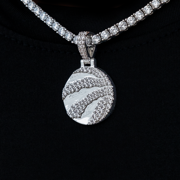 Toronto Raptors Official NBA Micro Logo Pendant in White Gold