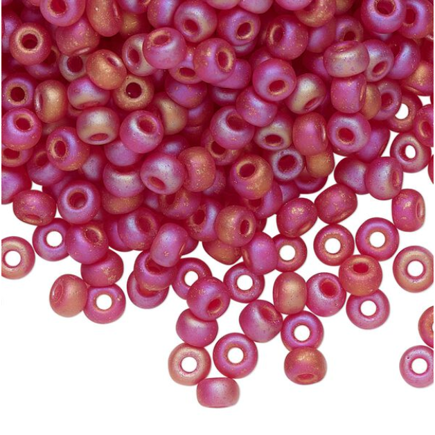 Translucent Matte Rainbow Dark Cranberry Miyuki Rocailles #6 - 25 gm