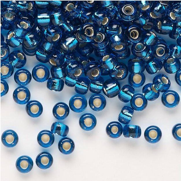 Transparent Silver-Lined Capri Blue Miyuki Rocailles #6 - 25 gm