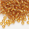 Transparent Silver-Lined Dark Gold (RR-4). Miyuki Rocailles #6 - 25 gm