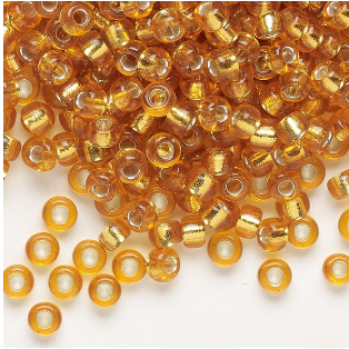 Transparent Silver-Lined Dark Gold (RR-4). Miyuki Rocailles #6 - 25 gm
