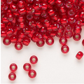 Transparent Silver-Lined Red Miyuki Rocailles #6 - 25 gm