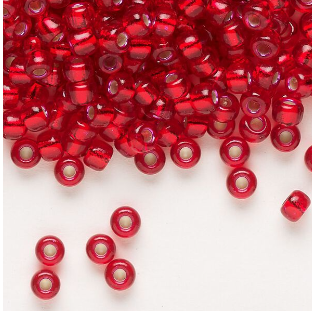 Transparent Silver-Lined Red Miyuki Rocailles #6 - 25 gm