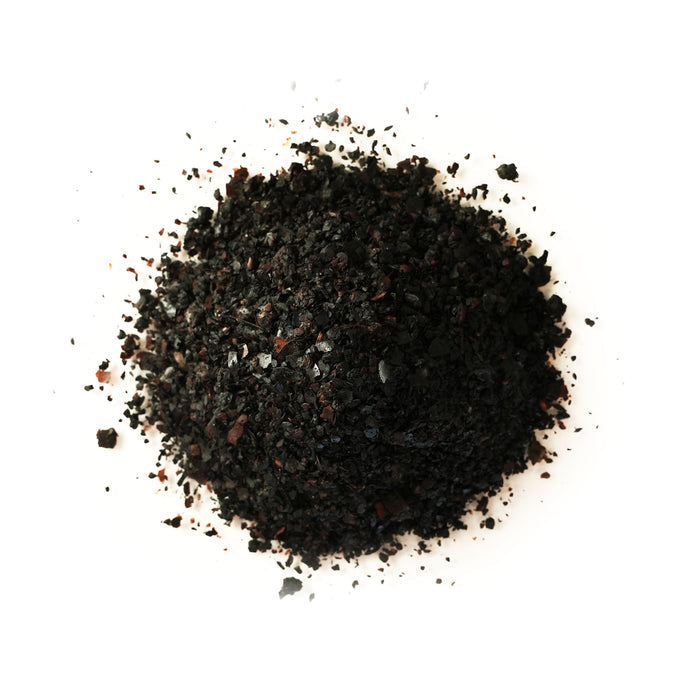 Closeup of black-red flakes