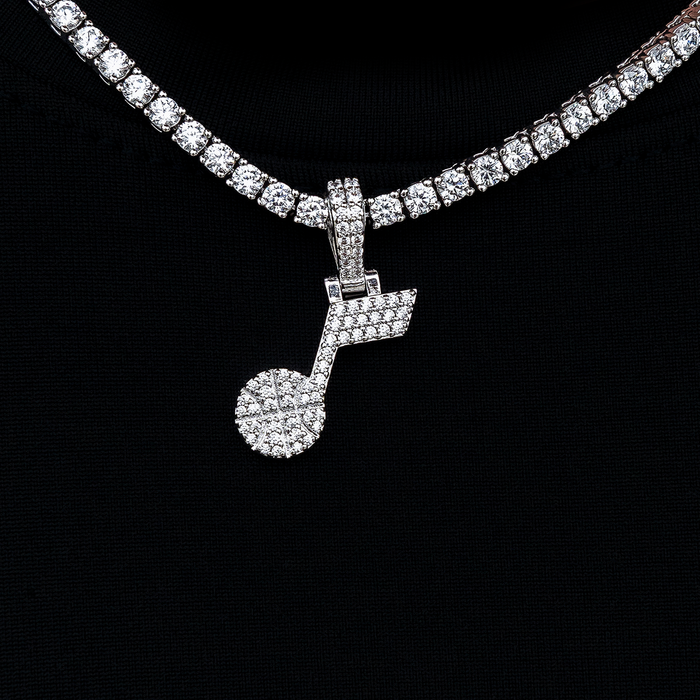 Utah Jazz Official NBA Micro Logo Pendant in White Gold