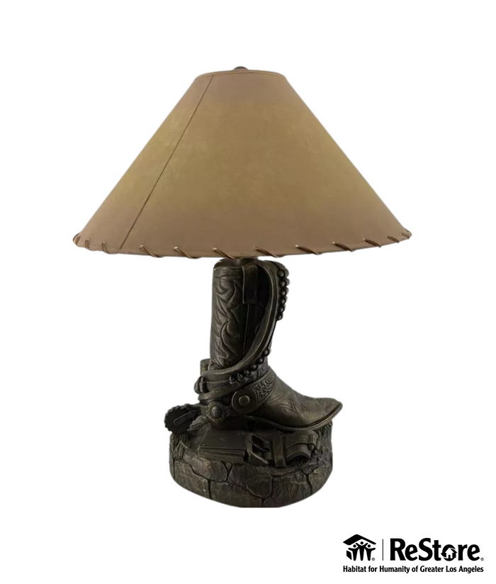 Vintage Cowboy Boot and G Belt and Poker Chips Table Lamps