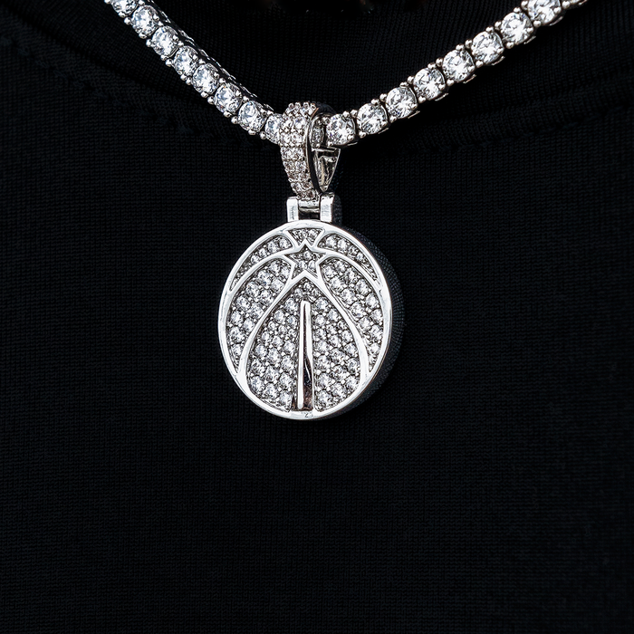 Washington Wizards Official NBA Micro Logo Pendant in White Gold