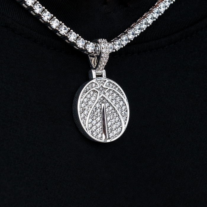 Washington Wizards Official NBA Micro Logo Pendant in White Gold