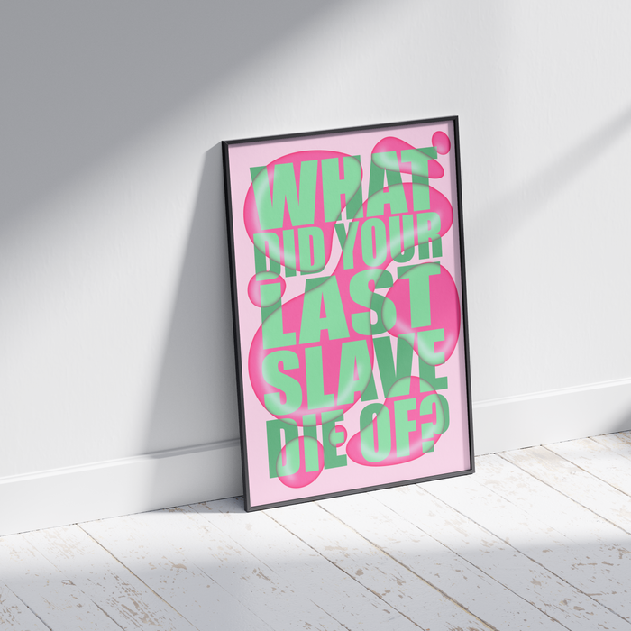 What Did Your Last Slave Die Of - Funny Irish Mammy Prints