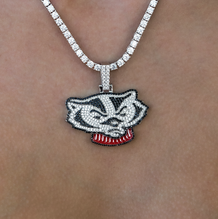 Wisconsin Bucky Badger Official NCAA Mascot Pendant